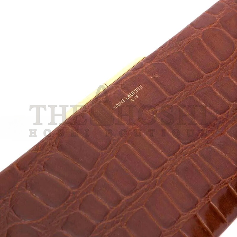 Y51 MIDNIGHT LARGE CLUTCH IN CROCODILE-EMBOSSED LACQUERED LEATHER 6976582US1J2582 (33*10.5*4cm) Master Quality